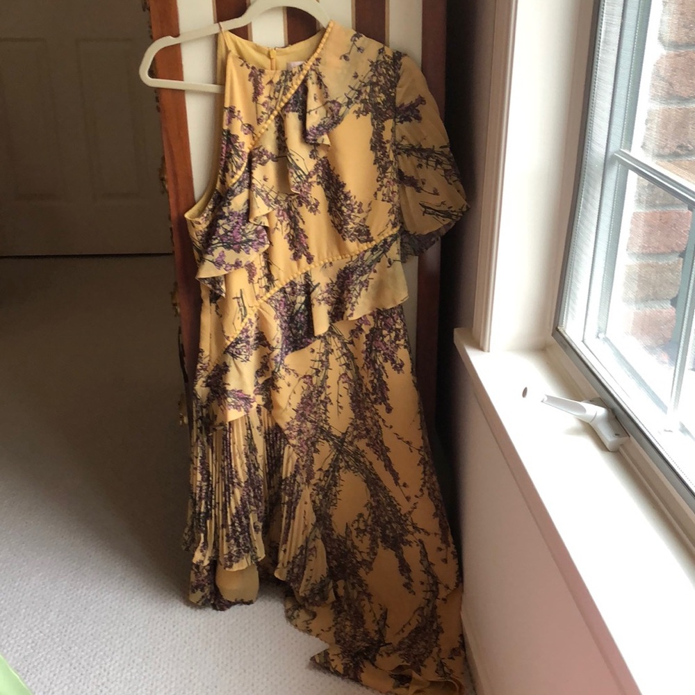 KEEPSAKE the Label Yellow and Purple Asymmetrical Sundress